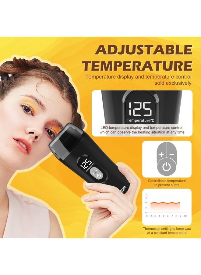 CENYEDA Digital Honey Wax Kit for Women's Hair Removal - Roll On Warmer with 2 Cartridges and 100 Wax Strips - Image 2