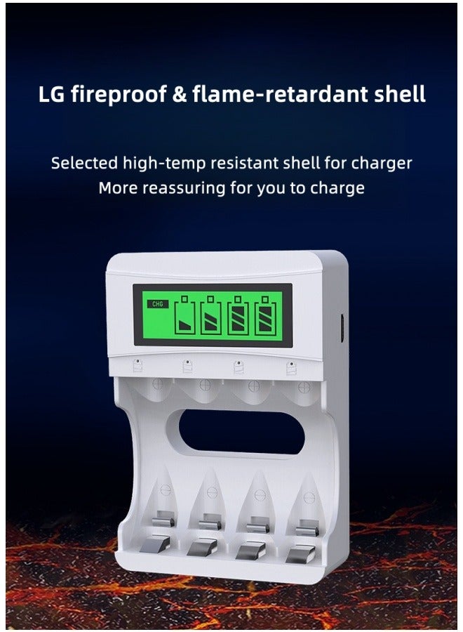 DLP High Capacity Rechargeable Battery Kit with 1 Battery Charger and 4 AA Batteries (3300 mAh） - Image 2