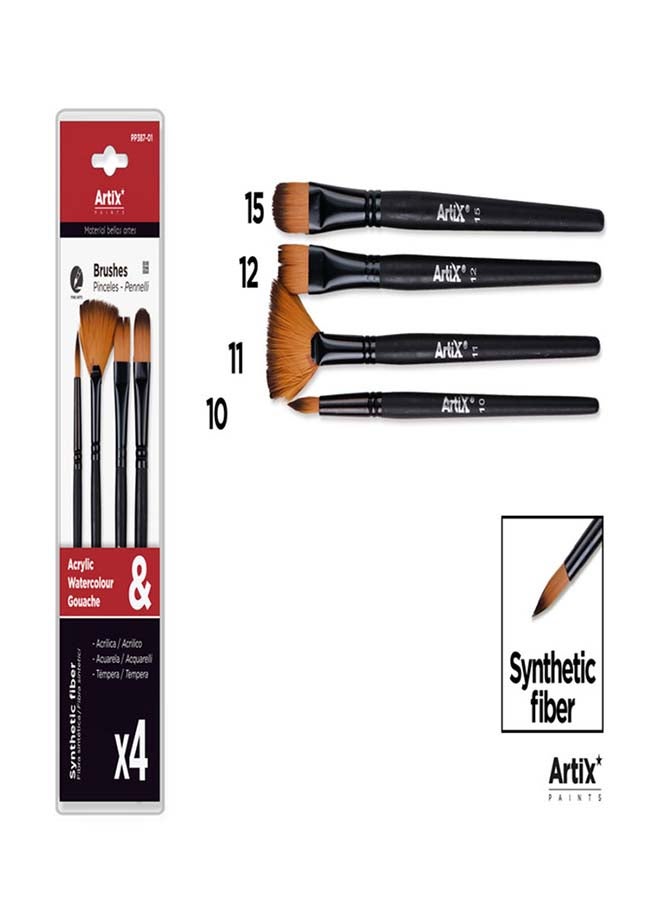 Artix Brushes synthetic fiber 4 PCS