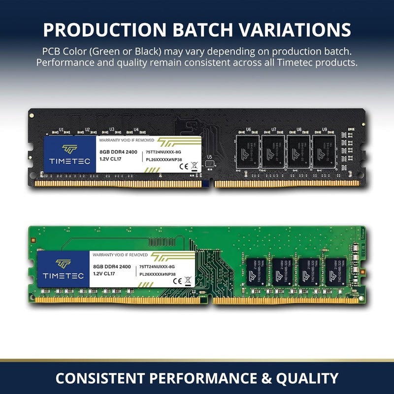 Premium DDR4 2400MHz PC4-2400T PC4-19200 UDIMM Desktop RAM 288-Pin 1.2V CL17 Non-ECC Unbuffered DIMM For Desktop Upgrade Compatible With Intel AMD Motherboards High-Speed Reliable Memory Module - Image 2