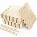 Tebery 16 Pieces Printed Wood Grain Floor Tiles 38Inch Thick EVA Foam Puzzle Floor Mat White Wood - Image 3