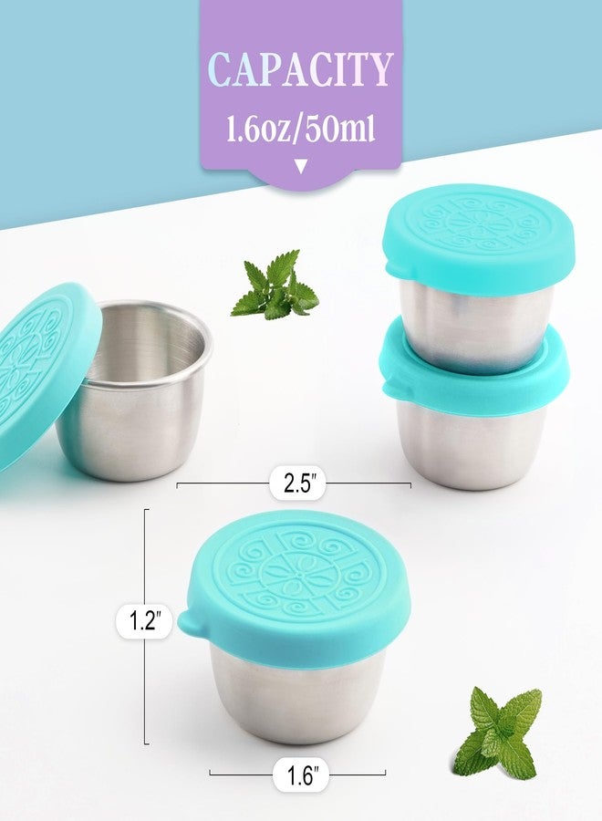 Qukaka 6x1.6 Oz Salad Dressing Containers With Lids, Small Leakproof Reusable Stainless Steel Salad Dressing Container To Go For Lunch Boxes,Sauce containers, Picnics,Travel Meal Prep And Kitchen Storage. - Image 2