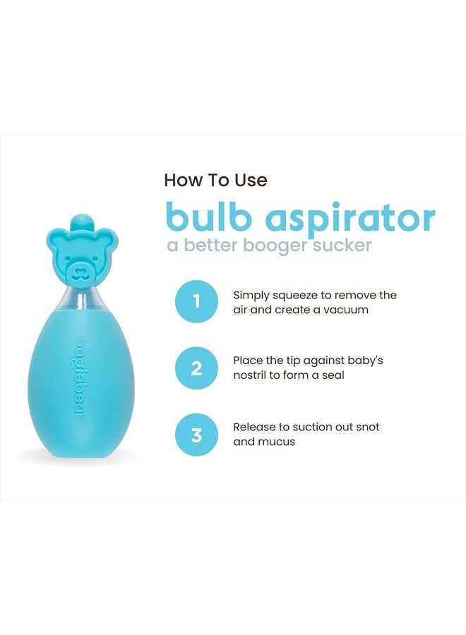 oogiebear : Baby Nasal Aspirator - Safe Booger & Earwax Remover for Newborns, Infants, Toddlers - Better Syringe, Airtight Suction, Nose Sucker - Essential Baby Stuff, Diaper Bag Must-Haves, Blue - Image 2