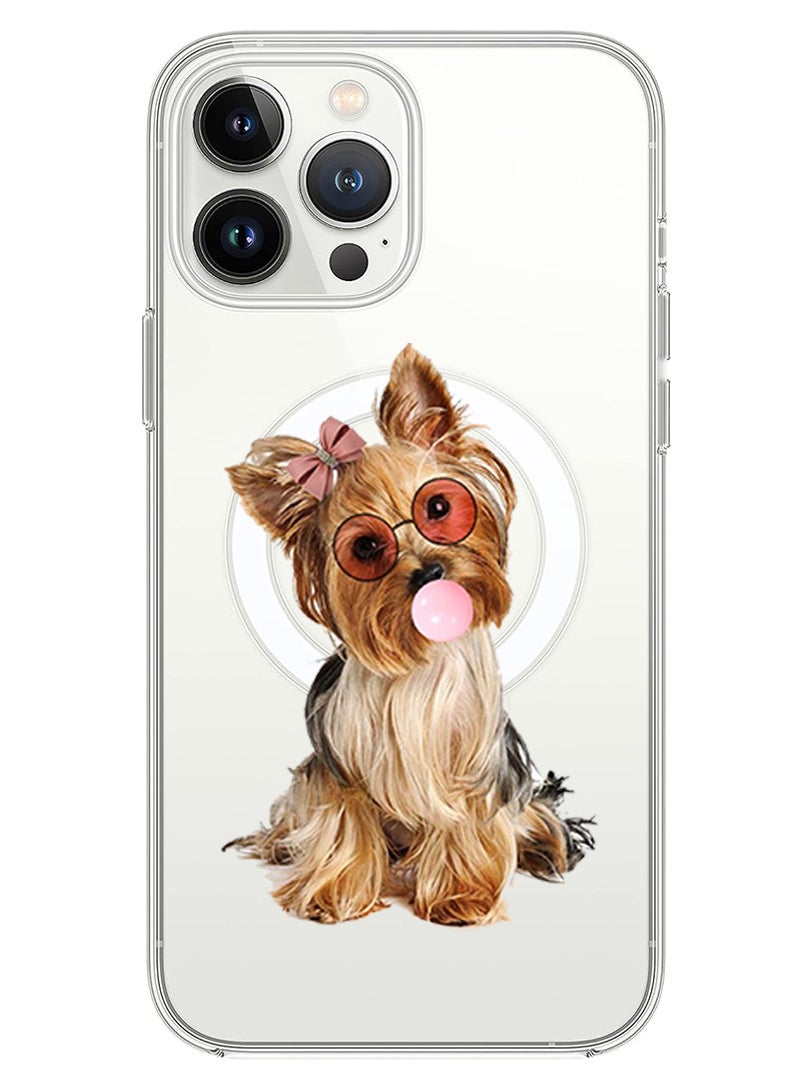 Theodor Magnetic Case for iPhone 14 Pro Max 6.7-inch Compatible with MagSafe Wireless Charging, Shockproof Phone Bumper Cover Dog with bubble copy - Image 1