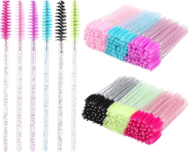 Mascara Wands Brushes Set for Eyelash Extension & Eyebrow Grooming â€“ Spiral Lash Applicator Tool with Flexible Head â€“ Portable Makeup Spoolie Brush Kit (Multi-color, 10, Count)