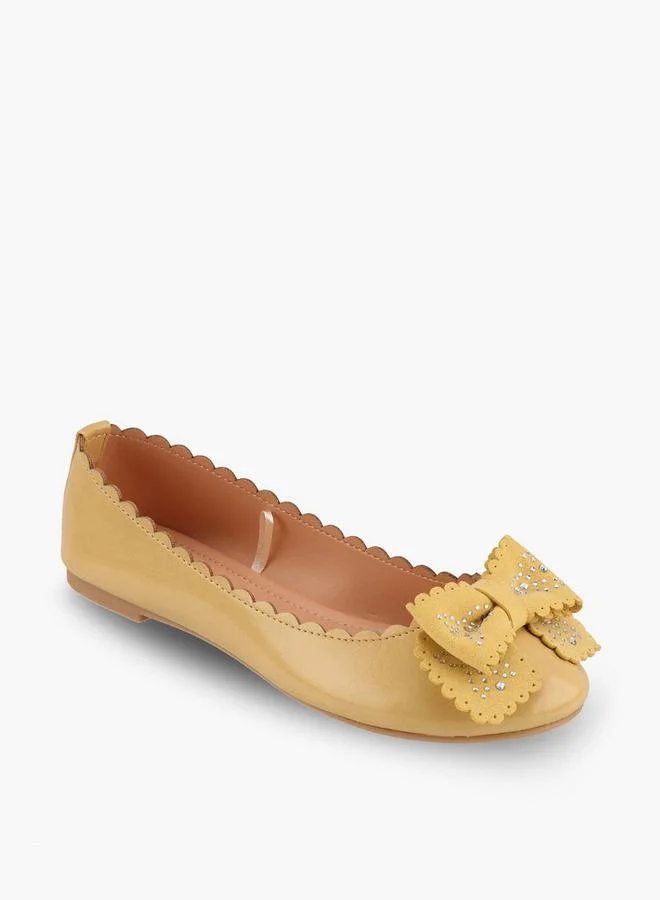 Flora Bella By Shoexpress Girls Embellished Bow Ballerina Shoes