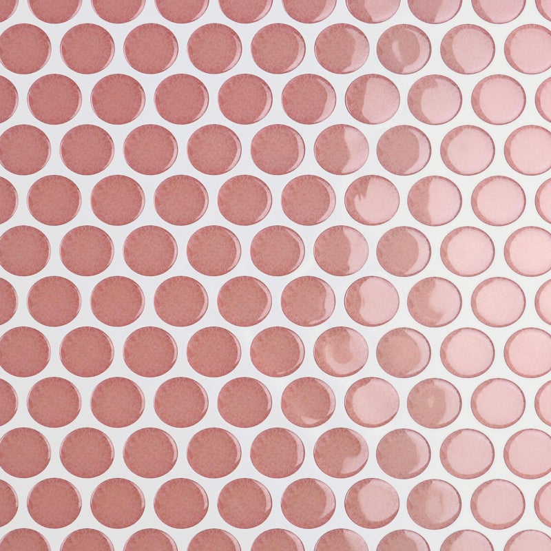 CRE8TIVE 4 Sheets Penny Round Tile Peel and Stick Backsplash Peach Pink Mosaic Peel and Stick Tile for Kitchen Bathroom Back Splash 3D Shower Tiles Waterproof Removable Backsplash for Renters 12"x12" - Image 1