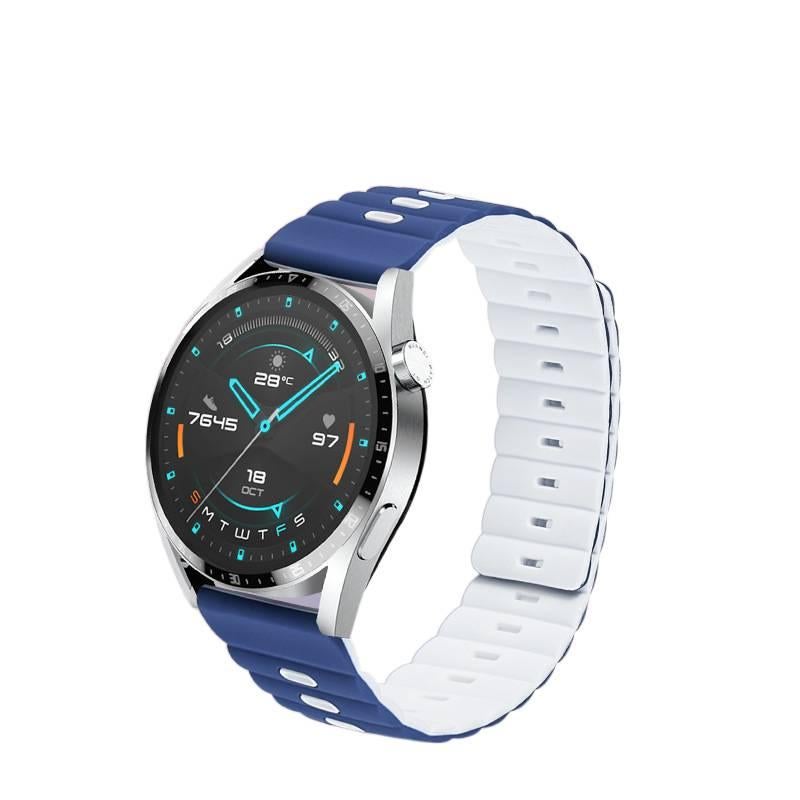 Silicone Portable Smartwatch Band in Blue for daily smartwatch wear and replacement strap Everyday Use Home Use Travel Use Outdoor Use Use - Image 2