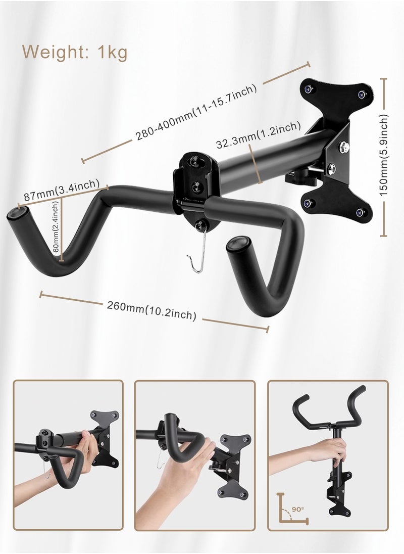 HomarKet 2 Pack Adjustable Bicycle Wall Mount Hook MTB Road Bike Rack Wall Hanger Hooks Holder for Garage Indoor Bike Storage Repair Stand  - Image 4