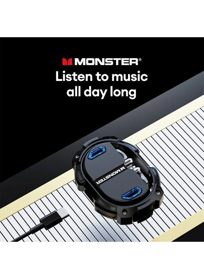 Monster Bluetooth Airmars XKT10 Pro Wireless Sports Earphones with Mic Waterproof Noise Reduction Bluetooth Earphones 5.3 Black - Image 2