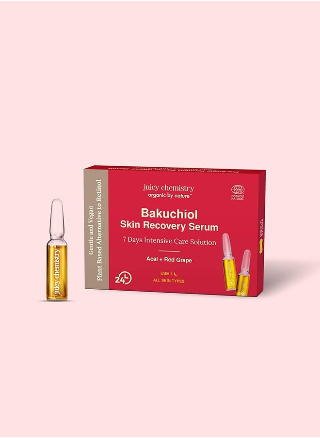 Juicy Chemistry Juicy Chemistry Bakuchiol Skin Recovery Face Serum - 2 ml, Natural 7-day Ampoule Kit, For Reducing Fine Lines, Wrinkles & Maintaining Brighter Skin, For Men And Women, Cruelty-free And 100% Vegan 