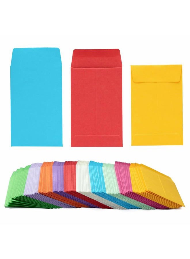 Homtable 100 Pack Colorful Small Coin Envelopes Self-Adhesive Seed Envelopes Mini Parts Small Items Stamps Storage Packets Envelopes for Garden, Office or Wedding Gift (2.25Ã—3.5 inch) - Image 1