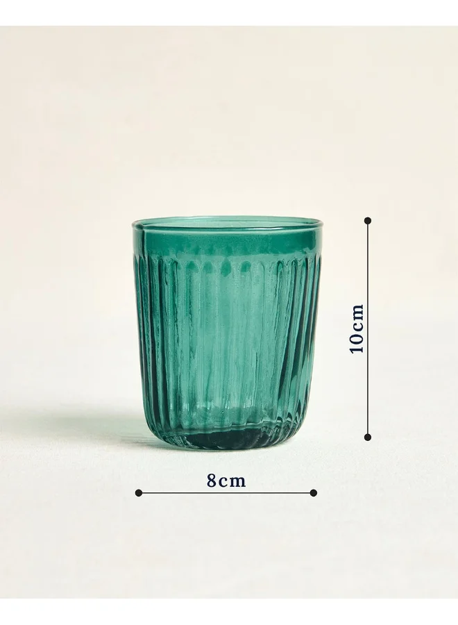 Chumbak Chumbak Cove Glass Tumblers - Set of  4, 250ml | Glass Tumbler Juice Glass - Set of 4, Transparent