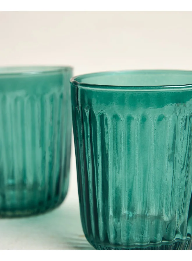 Chumbak Chumbak Cove Glass Tumblers - Set of  4, 250ml | Glass Tumbler Juice Glass - Set of 4, Transparent