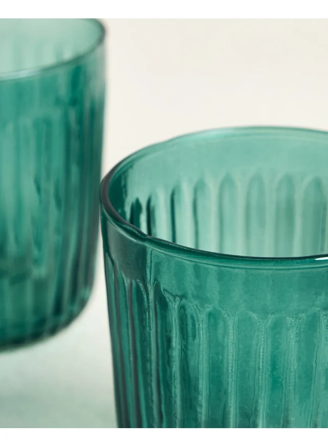 Chumbak Chumbak Cove Glass Tumblers - Set of  4, 250ml | Glass Tumbler Juice Glass - Set of 4, Transparent