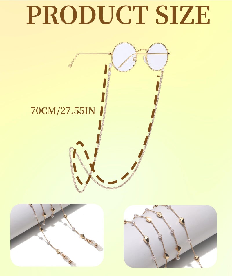 AGMITRAKA 2-Pack Spectacle Chain for Women, Stylish Beaded Glasses Holder, Anti-Slip Specs Chain for Daily Use, Fashion Accessory for Office and Gym - Image 2