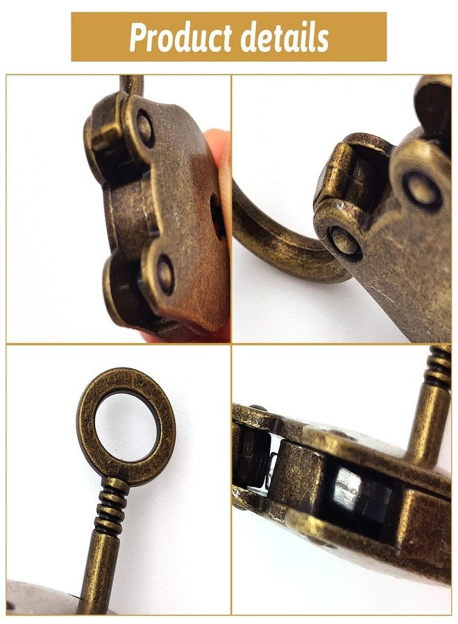 Kathson Old Vintage Antique Style Mini Archaize Padlocks Key Lock With key (Lot Of 3) - Image 4