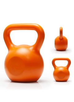 WENBO Kettlebell For Men & Women Vinyl Coated Cast Iron Kettlebell Exercise Fitness Kettlebell For Home & Gym Strength Workout (20Lbs Orange)  - Image 1