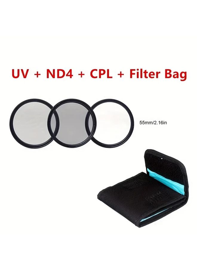72mm 3 In 1 Camera Lens Filter Kit UV ND4 CPL For Enhanced Contrast And Macro Photography - Image 5