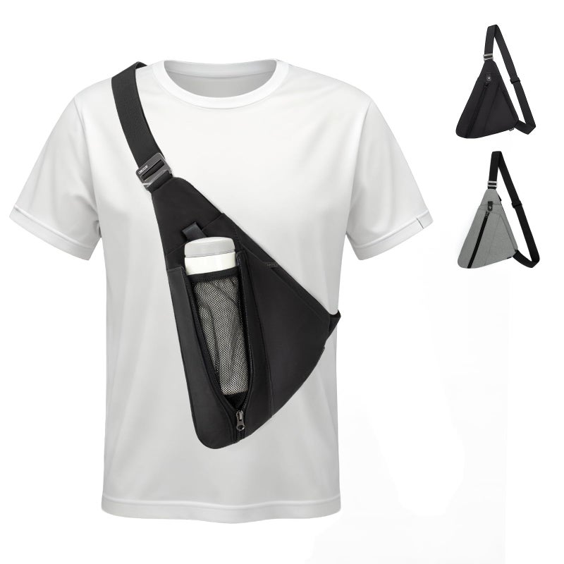 OSOCE Sling Bag for Men, Anti-Theft Crossbody Chest Pack, Minimalist Daypack with Water Bottle Holde - Image 1
