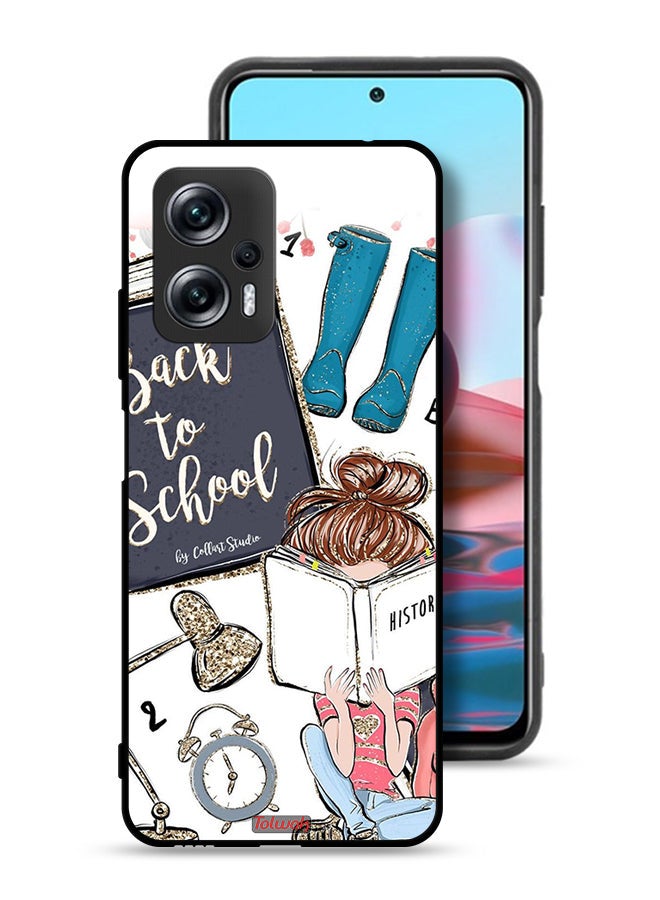 Tolwak Xiaomi Redmi Note 11T Pro 5G Protective Case Cover Back To School Girl Reading History - Image 1