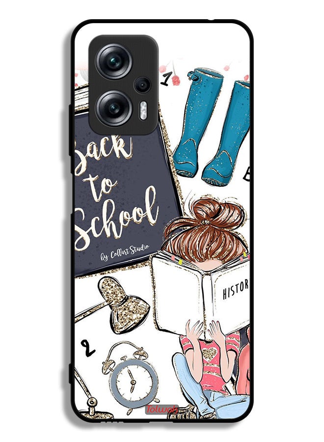 Tolwak Xiaomi Redmi Note 11T Pro 5G Protective Case Cover Back To School Girl Reading History - Image 2