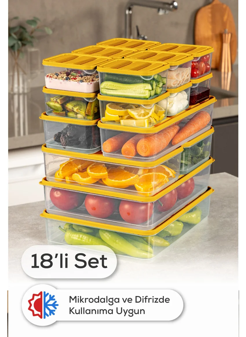 Vienev 18LI Fridge Freezer Organizer Microwave and Freezer Suitable Storage Container Orange