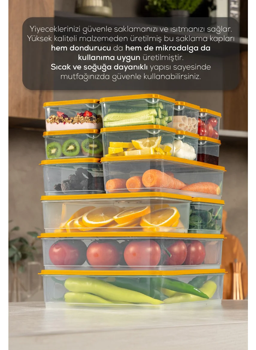 Vienev 18LI Fridge Freezer Organizer Microwave and Freezer Suitable Storage Container Orange