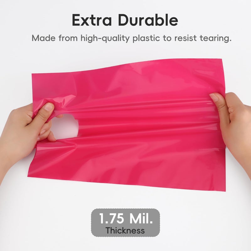POPGIFTU 100-Pack Plastic Gift Bags with Handles -10 Vibrant Colors, 9x12 Inches,1.75 Mil Thick Glossy, Bulk Multicolor Goodie Bags for Kids Birthday, Party Favors, Small Business & Retail Store - Image 3