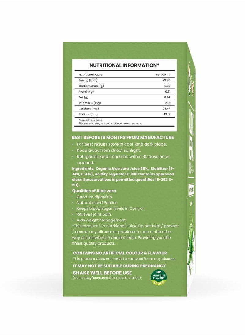 nutriorg - Nutriorg Aloe Vera Juice 1000ML, Suitable For Healthy Hair and Skin, Detox Juice - Image 1