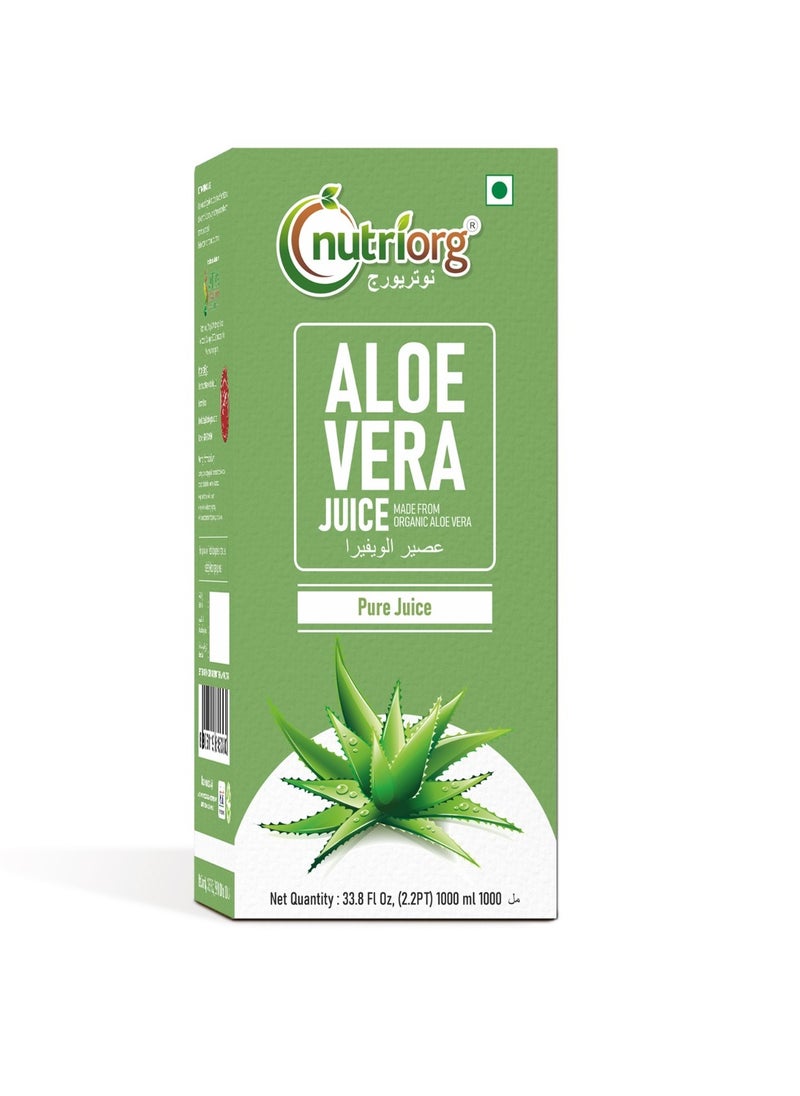 nutriorg - Nutriorg Aloe Vera Juice 1000ML, Suitable For Healthy Hair and Skin, Detox Juice - Image 1