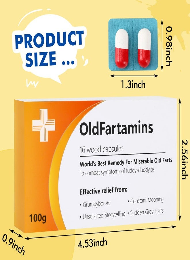 JULEASEL Funny Prank Pill Box, 50th 60th 70th Birthday Gifts for Him, Funny Birthday Gifts for Men, Novelty Joke Gifts for Father, Gag Pill Gifts for Men, April Fool's Day Gifts (OldFartamins) - Image 2