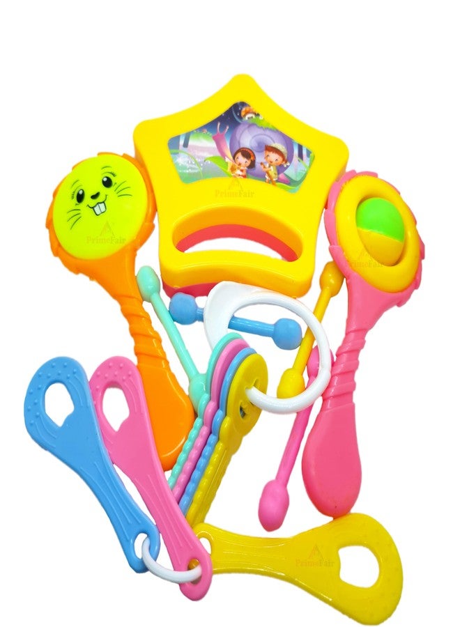 PRIMEFAIR Acrylonitrile Butadiene Styrene (Abs) Baby Newborn Toys Rattle Set, Musical Instruments For Babies 3+ Months New Borns, Baby,Kid (Multi Color) - Image 1