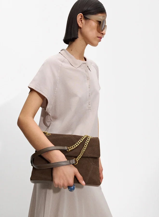 PARFOIS SHOULDER BAG WITH PATCHWORK LEATHER