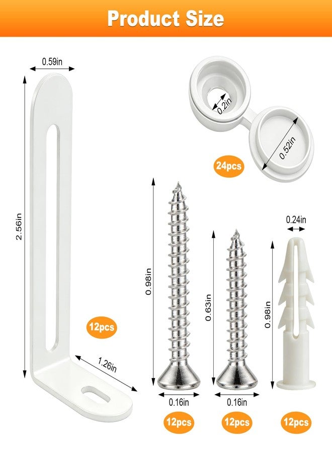 Smloplom 12 Pack Furniture Anchors for Baby Proofing, Anti Tip Furniture Anchors Kit(450lb), Furniture Wall Anchor for Dresser, Cabinet & Bookcase, Earthquake, Baby & Pet Safety in Nursery, Living Room (White) - Image 2