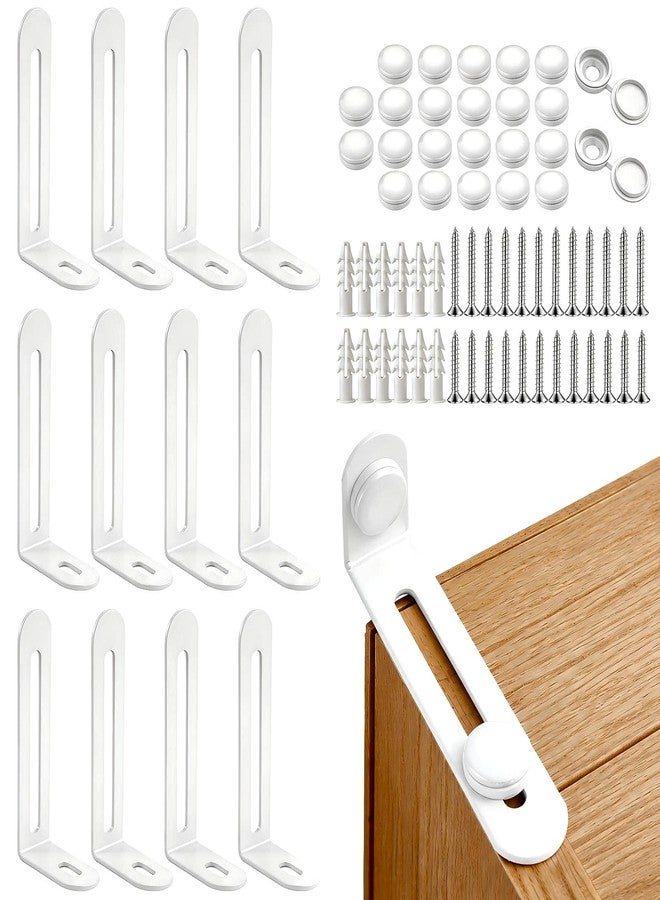 Smloplom 12 Pack Furniture Anchors for Baby Proofing, Anti Tip Furniture Anchors Kit(450lb), Furniture Wall Anchor for Dresser, Cabinet & Bookcase, Earthquake, Baby & Pet Safety in Nursery, Living Room (White) - Image 1