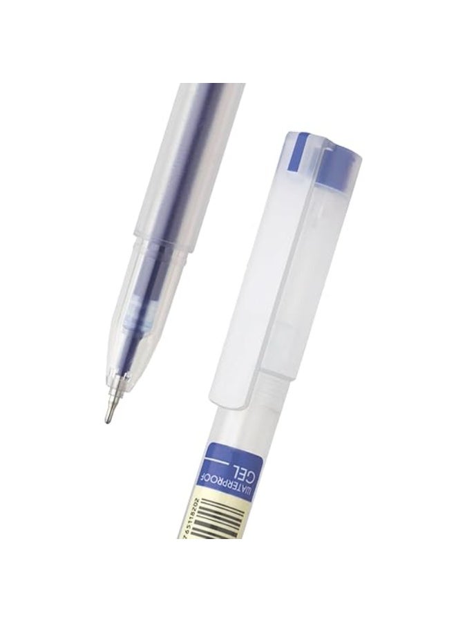 FLAIR Glass 0.6mm Gel Pen Stand | Transparent Glass Design With Soft Rubber Grip | Waterproof Low-Viscosity Ink For Smudge Free Writing | Blue, Black & Red Ink, Pack of 50 Pens - Image 2