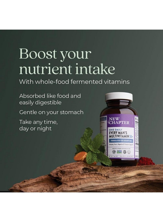 New Chapter Men's Multivitamin 50 Plus for Brain, Heart, Digestive, Prostate & Immune Support with 20+ Nutrients + Astaxanthin - Every Man's One Daily 55+, Gentle on The Stomach - 72 ct - Image 3