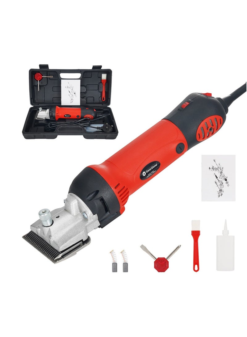 جيرزون مجموعة قص شعر الخيل الكهربائية من GearZone للخيول والماعز والمهر والماشية، 1000 وات، 6 سرعات، مقصات احترافية للخيول، مع ملحقات وصندوق أدوات - Image 1