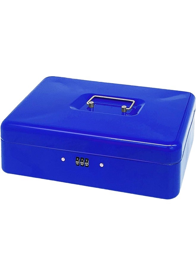 Hihonor Steel Cash Box with Combination Lock, Metal Small Money Organizer with Removable Money Tray,Cash Storage Box with Lockable Cover - Image 1