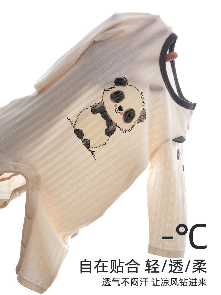 Baby Clothes Summer Long-Sleeved Harper Newborn Boys And Girls Baby Jayshirt Thin Climbing Clothes Pajamas Going Out Summer Clothes - Image 4