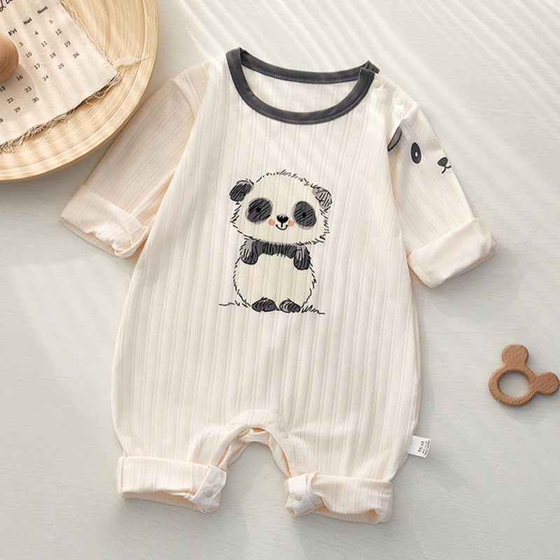 Baby Clothes Summer Long-Sleeved Harper Newborn Boys And Girls Baby Jayshirt Thin Climbing Clothes Pajamas Going Out Summer Clothes - Image 1