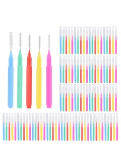 KADRAMA 100 Pieces Interdental Brushes, Dental Floss Toothpick, Orthodontic Braces Brush Tooth Cleaning Tool Oral Care(9-12mm)  - Image 1