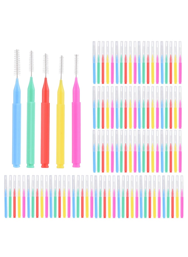 KADRAMA 100 Pieces Interdental Brushes, Dental Floss Toothpick, Orthodontic Braces Brush Tooth Cleaning Tool Oral Care(9-12mm)  - Image 1