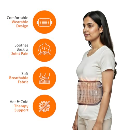 BPL Medical Technologies OrthoCare Orthopaedic Electric Heating Pad for Lower Back Pain, Lumbar, Shoulder & Knee Pain & Period Cramps Relief with Temperature Controller - Size - L - Velvet Brown - Image 3