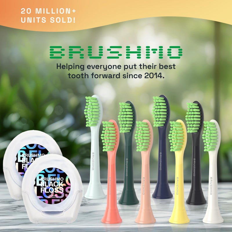 Brushmo Replacement Toothbrush Heads, Compatible with Philips One for Sonicare Electric Toothbrush Handles HY1022, 4 Standard Heads with Tongue Cleaner, Soft Dupont Bristles, BM124m, Mango - Image 5
