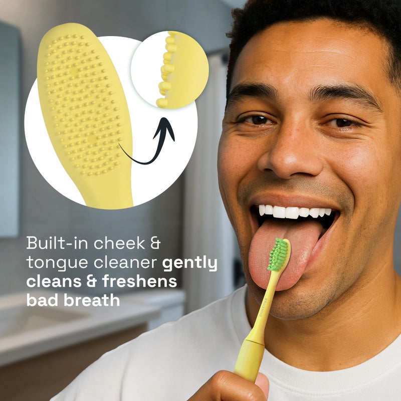 Brushmo Replacement Toothbrush Heads, Compatible with Philips One for Sonicare Electric Toothbrush Handles HY1022, 4 Standard Heads with Tongue Cleaner, Soft Dupont Bristles, BM124m, Mango - Image 3