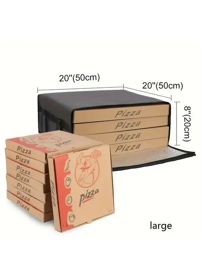 Red Insulated Pizza Delivery Bag Large Capacity Thermal Lunch Tote For Picnics Camping - Image 4