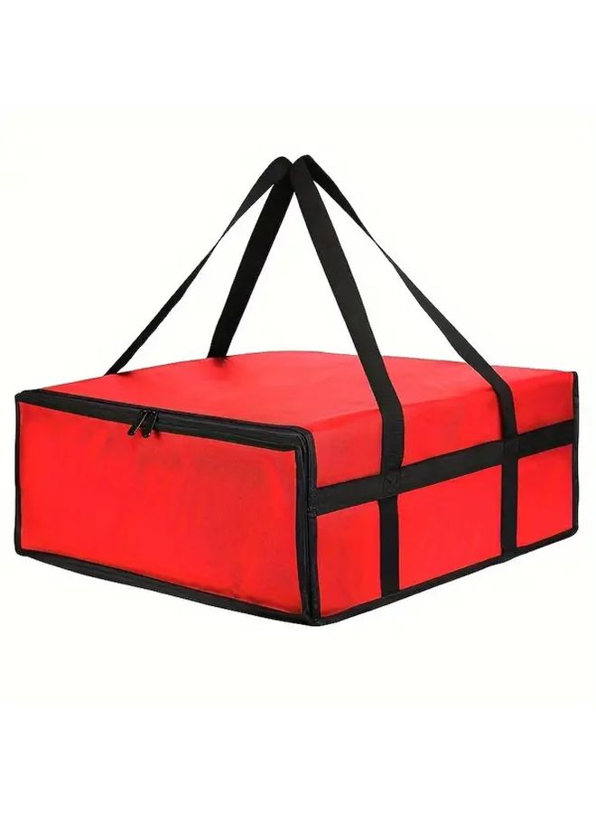 Red Insulated Pizza Delivery Bag Large Capacity Thermal Lunch Tote For Picnics Camping - Image 5