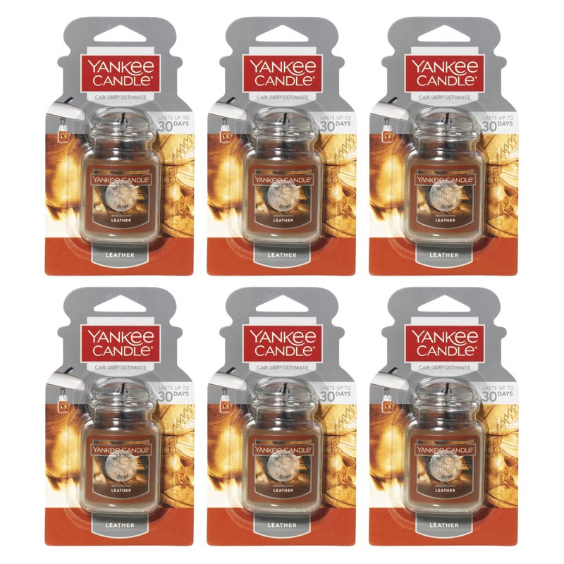 Yankee Candle Car Jar Ultimate, Leather, 0.96 OZ - Image 1